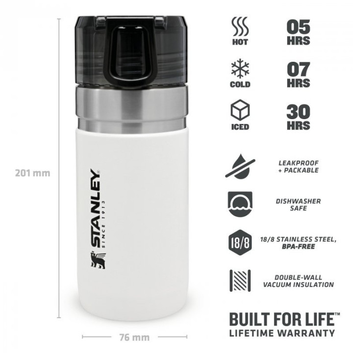 STANLEY vakuová láhev GO na vodu 470ml Polar bílá