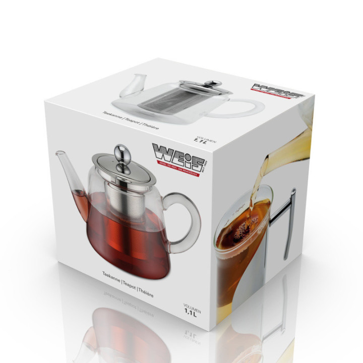 Skleněná konvička s čajovým filtrem 1100 ml | Kvalita v kuchyni
