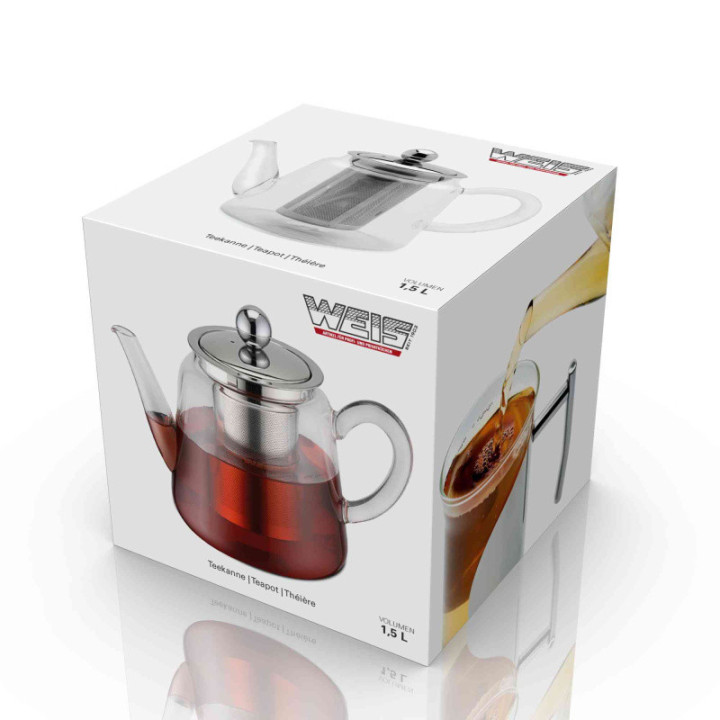 Skleněná konvička s čajovým filtrem 1500 ml | Kvalita v kuchyni