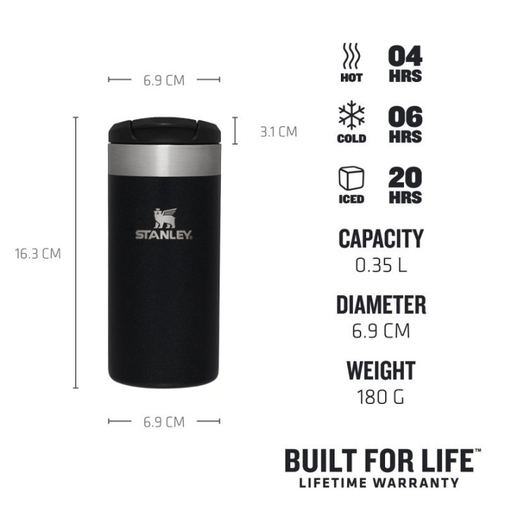 STANLEY Termohrnek AeroLight Transit 350 ml Black metallic černá